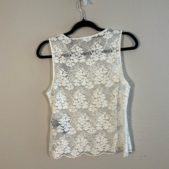 The Kooples White Fitted Cropped Tank Top - Picture 2 of 3